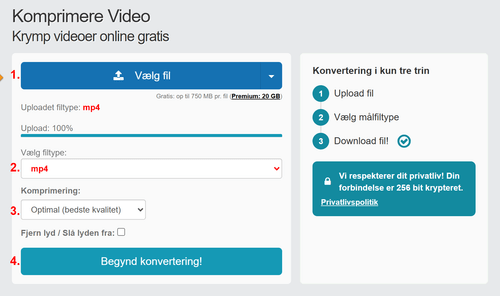Downsizing-videoer online - trin for trin